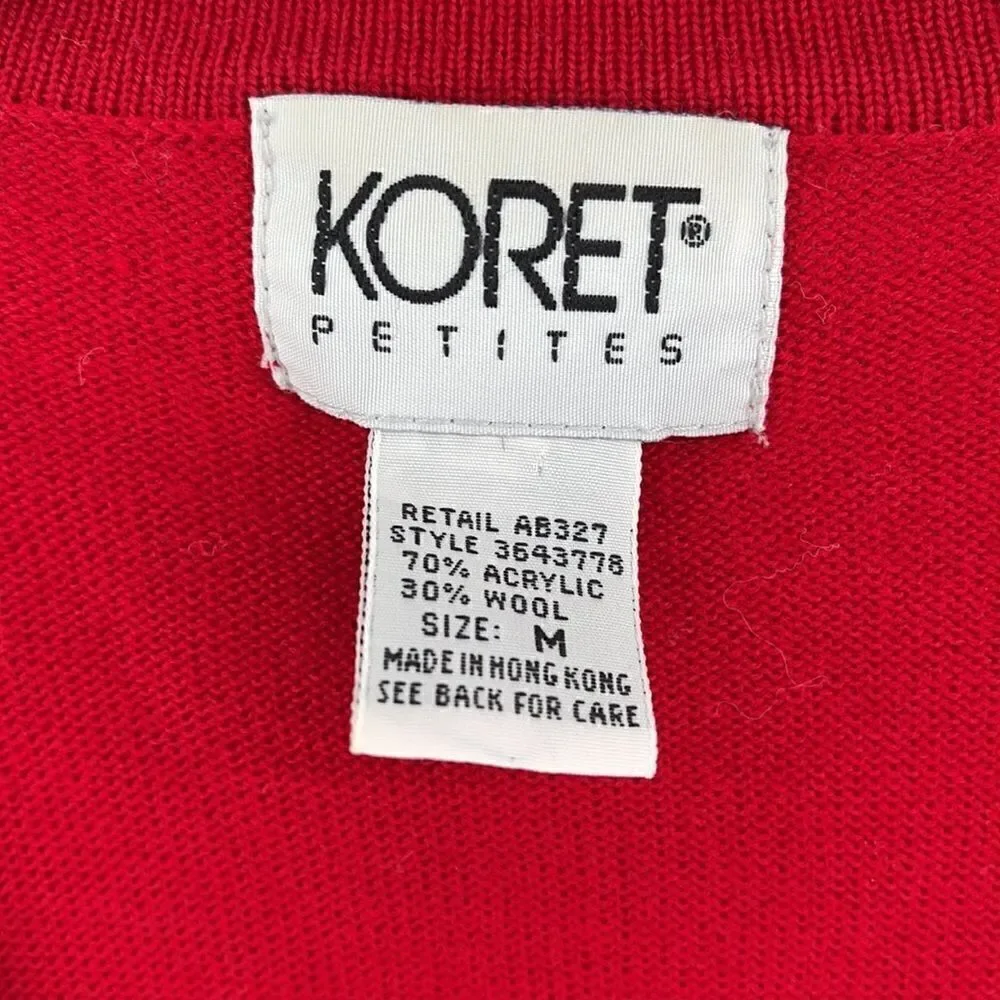 Koret vintage VTG wool sweater vest embroidered ball monkey fist closures coat M